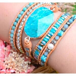Cape Diablo Gemstone Wrap Bracelet Labradorite Amazonite